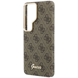 Husa de protectie Guess 4G Script MagSafe (GUHMS26S5P4FWMSW) compatibil cu Samsung Galaxy S26, Maro