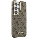 Husa de protectie Guess 4G Script MagSafe (GUHMS26S5P4FWMSW) compatibil cu Samsung Galaxy S26, Maro