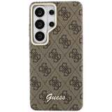 Husa de protectie Guess 4G Script MagSafe (GUHMS26S5P4FWMSW) compatibil cu Samsung Galaxy S26, Maro