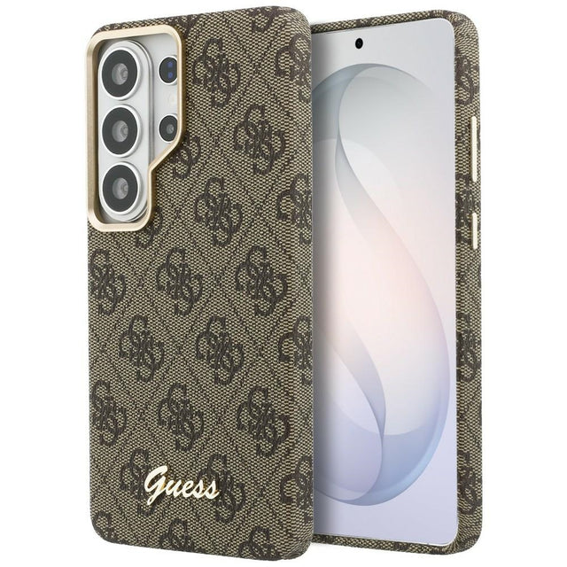 Husa de protectie Guess 4G Script MagSafe (GUHMS26S5P4FWMSW) compatibil cu Samsung Galaxy S26, Maro
