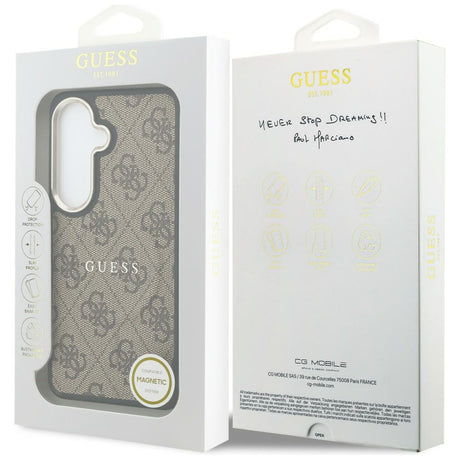 Husa de protectie Guess 4G Embossed Ring MagSafe (GUHMS26SP4MSEGCW) compatibil cu Samsung Galaxy S26, Maro