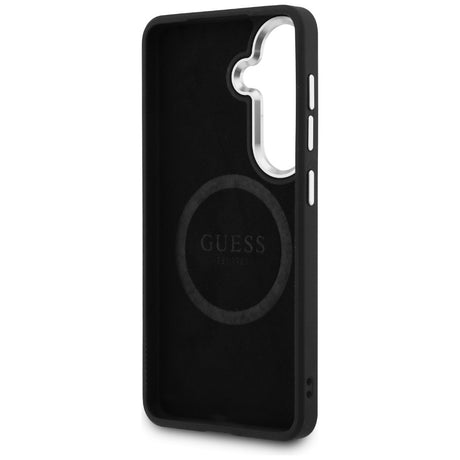 Husa de protectie Guess Fixed Glitter Triangle Logo MagSafe (GUHMS26SPFGTSCMK) compatibil cu Samsung Galaxy S26, Negru