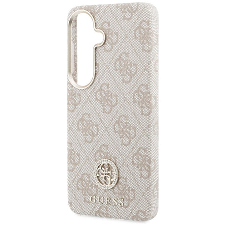 Husa de protectie Guess Rhinestone Round Logo MagSafe (GUHMS26SP4GRMDEP) compatibil cu Samsung Galaxy S26, Roz