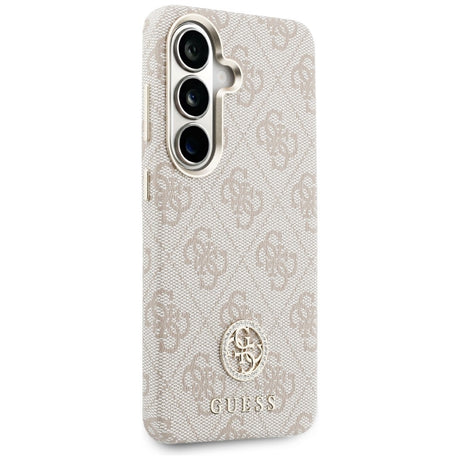 Husa de protectie Guess Rhinestone Round Logo MagSafe (GUHMS26SP4GRMDEP) compatibil cu Samsung Galaxy S26, Roz