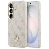 Guess Husa de protectie Guess Rhinestone Round Logo MagSafe (GUHMS26SP4GRMDEP) compatibil cu Samsung Galaxy S26, Roz