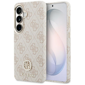 Guess Husa de protectie Guess Rhinestone Round Logo MagSafe (GUHMS26SP4GRMDEP) compatibil cu Samsung Galaxy S26, Roz