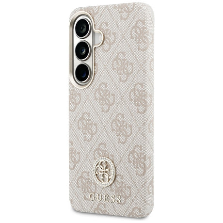 Husa de protectie Guess Rhinestone Round Logo MagSafe (GUHMS26SP4GRMDEP) compatibil cu Samsung Galaxy S26, Roz