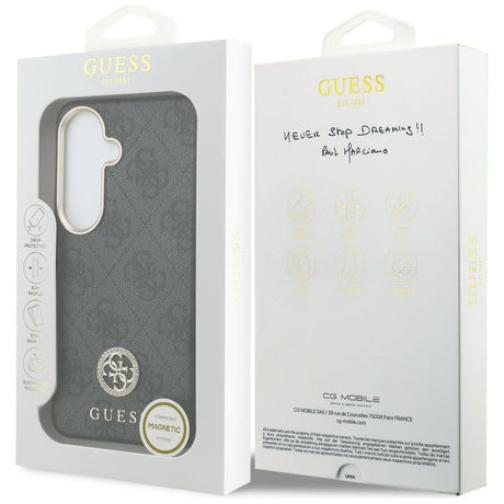 Husa de protectie Guess Rhinestone Round Logo MagSafe (GUHMS26SP4GRMDEK) compatibil cu Samsung Galaxy S26, Negru