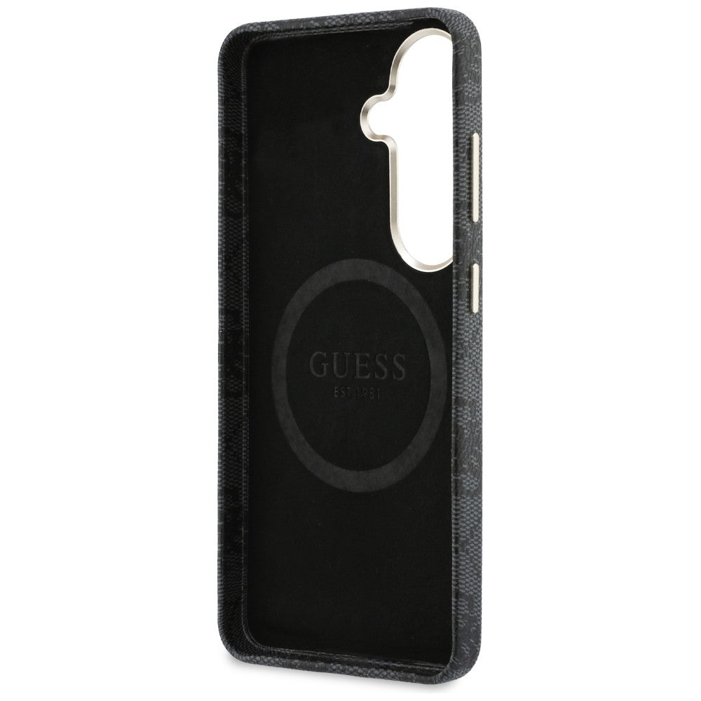 Husa de protectie Guess Rhinestone Round Logo MagSafe (GUHMS26SP4GRMDEK) compatibil cu Samsung Galaxy S26, Negru
