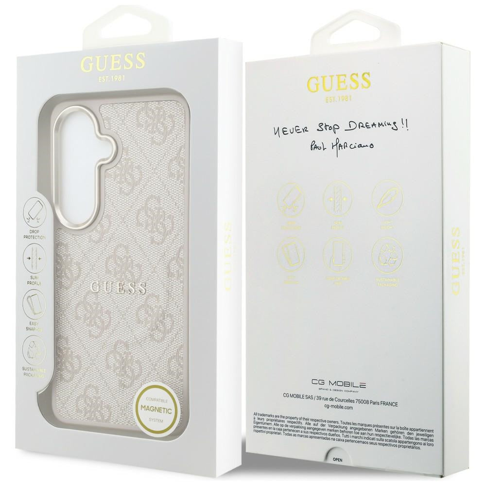 Husa de protectie Guess 4G Embossed Ring MagSafe (GUHMS26SP4MSEGCP) compatibil cu Samsung Galaxy S26, Roz
