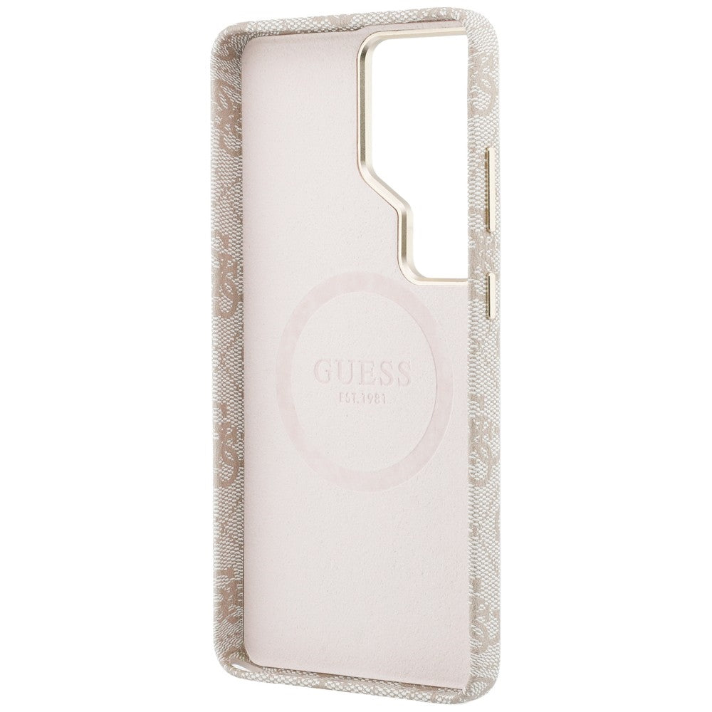 Husa de protectie Guess 4G Script MagSafe (GUHMS26L5P4FWMSP) compatibil cu Samsung Galaxy S26 Ultra, Roz