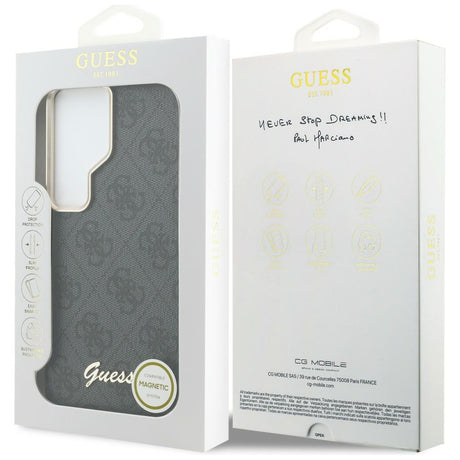 Husa de protectie Guess 4G Script MagSafe (GUHMS26L5P4FWMSK) compatibil cu Samsung Galaxy S26 Ultra, Negru