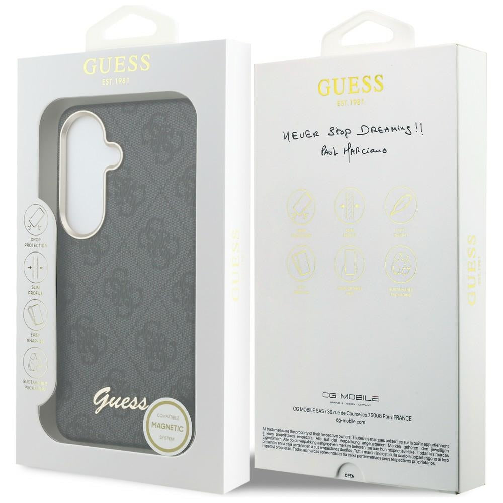 Husa de protectie Guess 4G Script MagSafe (GUHMS26S5P4FWMSK) compatibil cu Samsung Galaxy S26, Negru