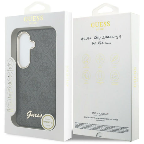 Husa de protectie Guess 4G Script MagSafe (GUHMS26S5P4FWMSK) compatibil cu Samsung Galaxy S26, Negru