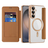 Husa de protectie Techsuit SmartMag Book compatibil cu Samsung Galaxy S26, Maro