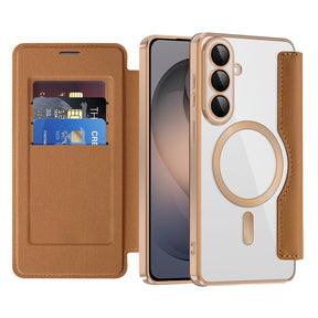 Husa de protectie Techsuit SmartMag Book compatibil cu Samsung Galaxy S26, Maro