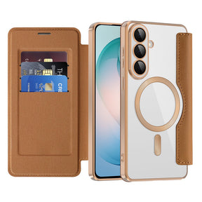 Husa de protectie Techsuit SmartMag Book compatibil cu Samsung Galaxy S26 Plus, Maro