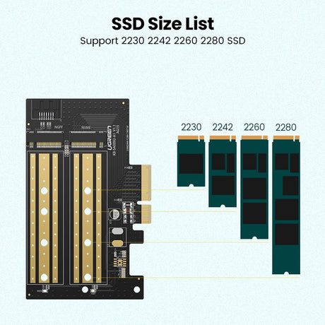 Stocare Ugreen Expansion Card CM302 (70504), M.2 SATA + M.2 NVMe to PCI-E X4, 32Gbps (PCI-E), 6Gbps (SATA), Negru