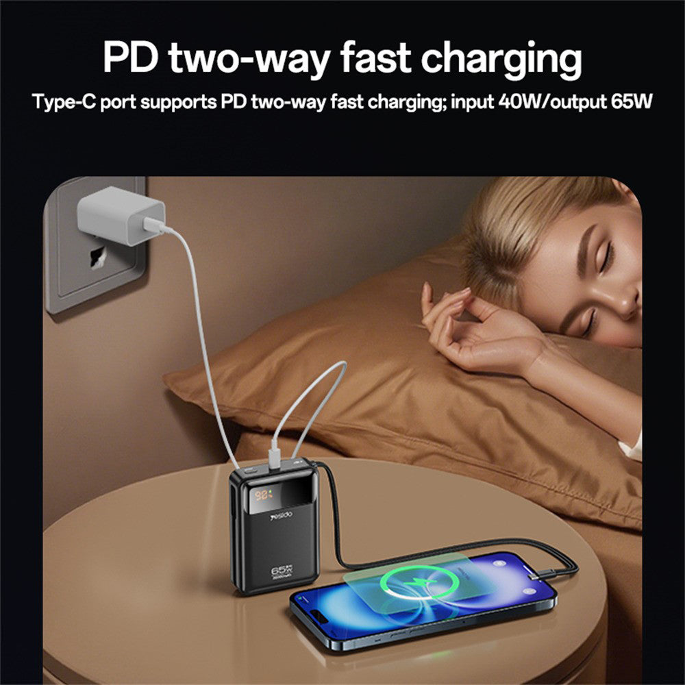 Baterie externa Yesido (YP97), 20000mAh, Type-C, 65W, Gri