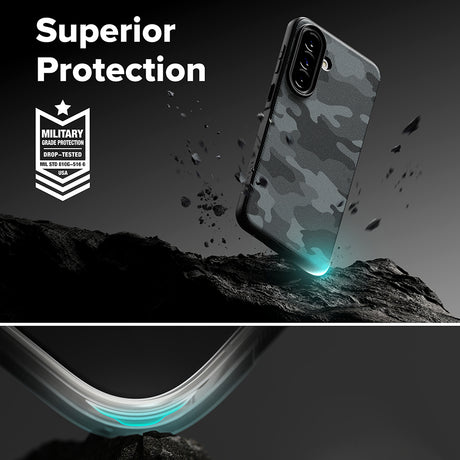 Husa de protectie Ringke Onyx compatibil cu Samsung Galaxy A57 5G, Camo Black