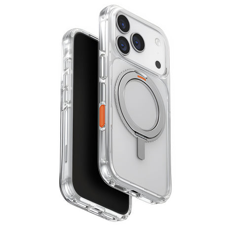 Husa de protectie UNIQ Swivix 360° Kickstand compatibil cu iPhone 17 Pro Max, Argintiu