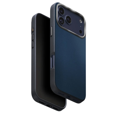 Husa de protectie UNIQ Lyden Leatherette compatibil cu iPhone 17 Pro, Albastru / Black