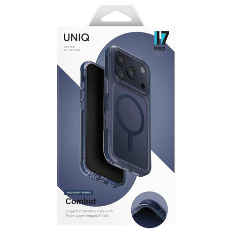 Husa de protectie UNIQ Combat MagClick compatibil cu iPhone 17 Pro Max, Albastru