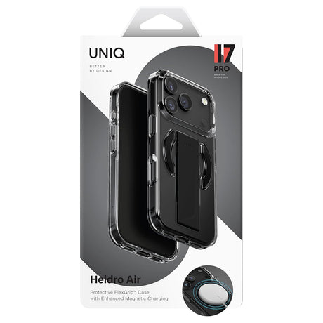 Husa de protectie UNIQ Heldro Air MagClick compatibil cu iPhone 17 Pro Max, Negru / Gray
