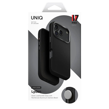 Husa de protectie UNIQ Lyden Leatherette compatibil cu iPhone 17 Pro Max, Negru