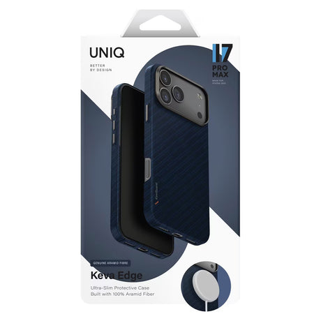 Husa de protectie UNIQ Keva Aramid compatibil cu iPhone 17 Pro, Frosted Denim