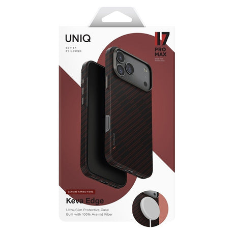 Husa de protectie UNIQ Keva Aramid compatibil cu iPhone 17 Pro, Silent Lava