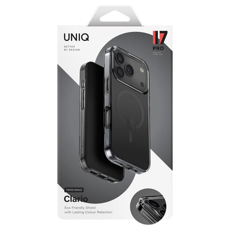 Husa de protectie UNIQ Clario MagClick™ Eco-Friendly compatibil cu iPhone 17 Pro Max, Negru