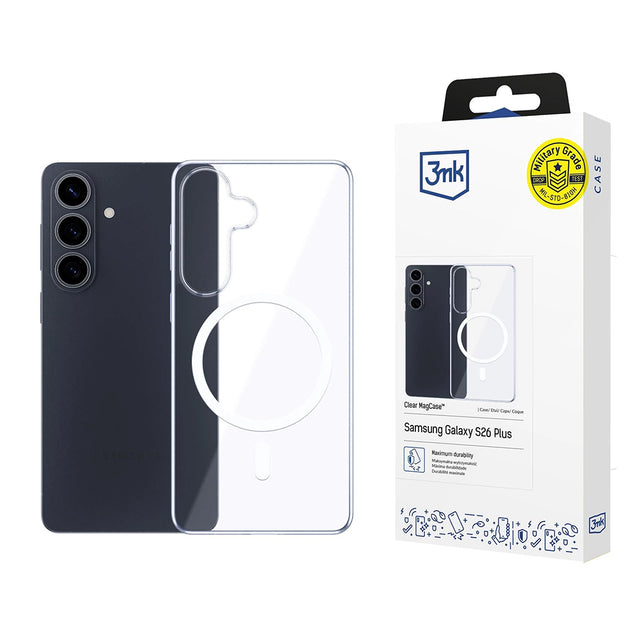 Husa de protectie 3mk Clear MagCase compatibil cu Samsung Galaxy S26 Plus, Transparent