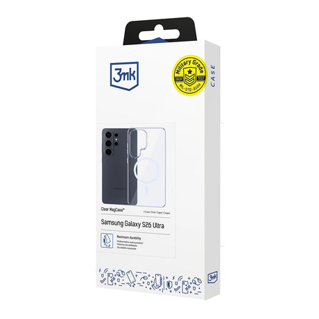 Husa de protectie 3mk Clear MagCase compatibil cu Samsung Galaxy S26 Ultra, Transparent
