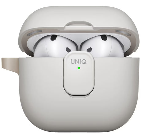 Casti UNIQ Clyde Series, AirPods 4, Gri / Beige
