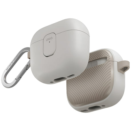 Casti UNIQ Clyde Series, AirPods 4, Gri / Beige