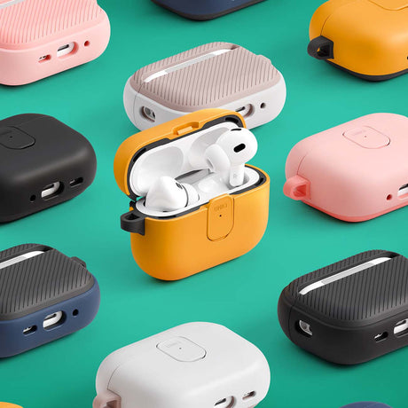 Casti UNIQ Clyde Series, AirPods 4, Albastru / Black