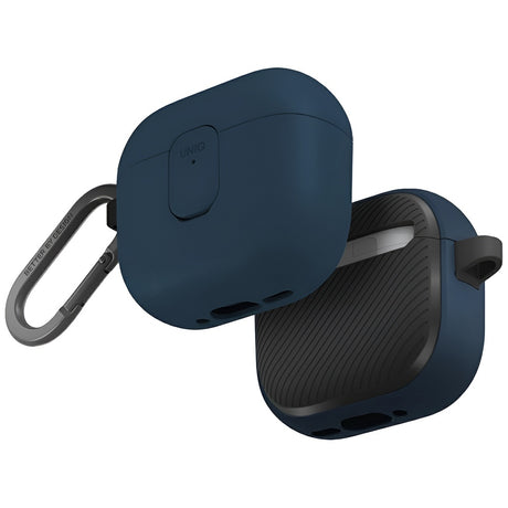 Casti UNIQ Clyde Series, AirPods 4, Albastru / Black