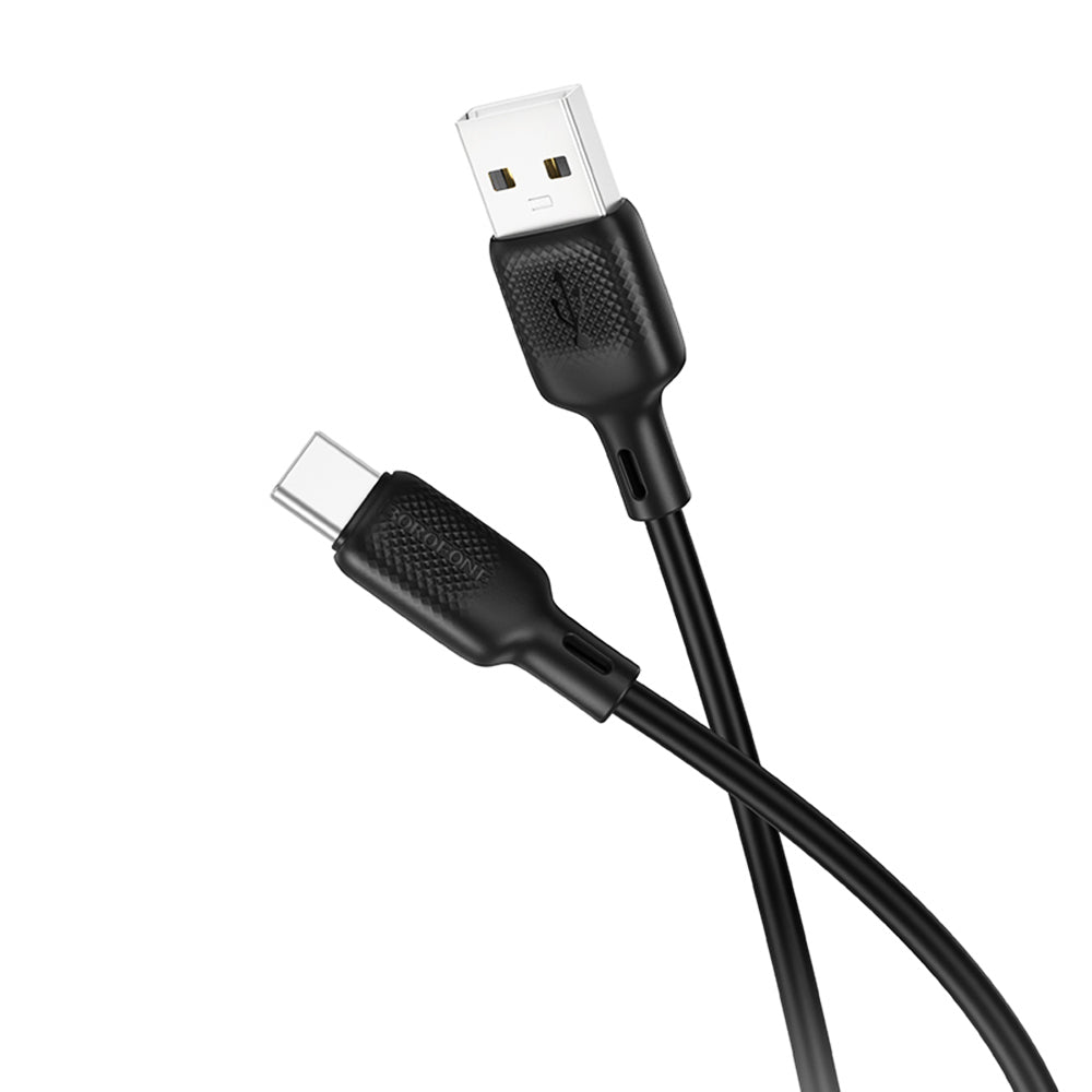 Cablu Borofone Lenny Series (BX113), USB to Type-C, Silicone, 3A, 1m, Negru
