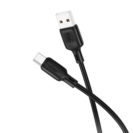 Cablu Borofone Lenny Series (BX113), USB to Type-C, Silicone, 3A, 2m, Negru
