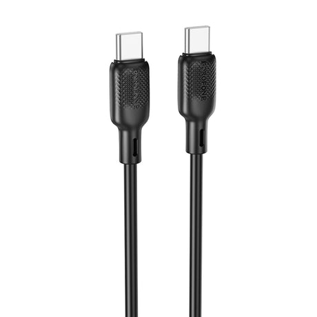 Cablu Borofone Lenny Series (BX113), Type-C to Type-C, Silicone, PD60W, 3A, 2m, Negru