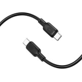 Cablu Borofone Lenny Series (BX113), Type-C to Type-C, Silicone, PD60W, 3A, 2m, Negru
