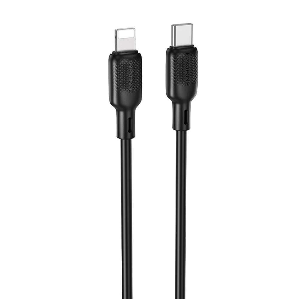 Cablu Borofone Lenny Series (BX113), Type-C to Lightning, 27W, Silicone, 2m, Negru