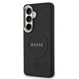 Husa de protectie Guess Saffiano Peony Embossed Ring MagSafe (GUHMS26SPSAMSECK) compatibil cu Samsung Galaxy S26, Negru