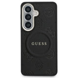 Husa de protectie Guess Saffiano Peony Embossed Ring MagSafe (GUHMS26SPSAMSECK) compatibil cu Samsung Galaxy S26, Negru