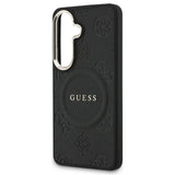 Husa de protectie Guess Saffiano Peony Embossed Ring MagSafe (GUHMS26SPSAMSECK) compatibil cu Samsung Galaxy S26, Negru