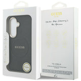 Husa de protectie Guess Saffiano Peony Embossed Ring MagSafe (GUHMS26SPSAMSECK) compatibil cu Samsung Galaxy S26, Negru