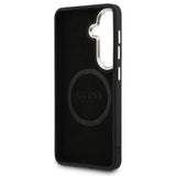Husa de protectie Guess Saffiano Peony Embossed Ring MagSafe (GUHMS26SPSAMSECK) compatibil cu Samsung Galaxy S26, Negru