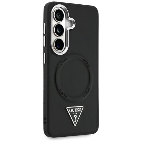 Husa de protectie Guess Embossed Ring Triangle Logo MagSafe (GUHMS26SPSDTSCMK) compatibil cu Samsung Galaxy S26, Negru