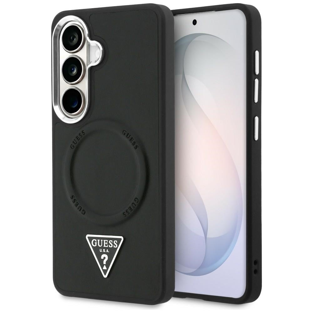 Husa de protectie Guess Embossed Ring Triangle Logo MagSafe (GUHMS26SPSDTSCMK) compatibil cu Samsung Galaxy S26, Negru